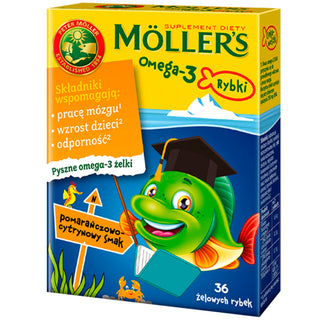 Dodatak prehrani s omega-3 kiselinama Riba s okusom naranče i limuna Moller's 36 gummies - 1