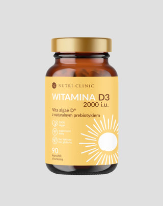Prirodni vitamin D3 iz alg s prirodnim prebiotikom i kurkumom Nutri Clinic 90 kapsula - 1