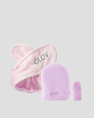 Set gumica za kosu, dvije rukavice za skidanje šminke i Glov za dnevnu njegu kože - 1