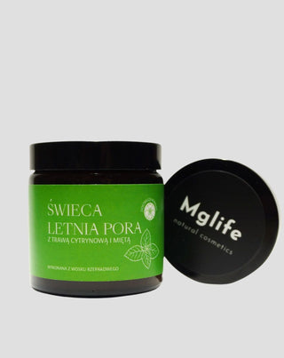 Svijeća s mirisom limunske trave i metvice Ljetna sezona Mglife - 3