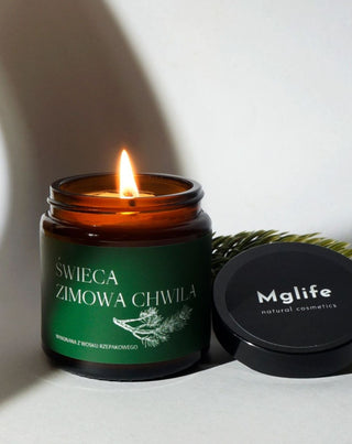 Veganska svijeća od uljane repice Winter Moment s mirisom bora, cedra i jantara 120ml MGlife - 2