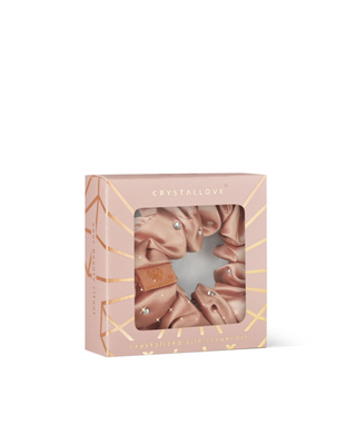 Svilena gumica za kosu s kristalima - rose gold Crystallove - 4