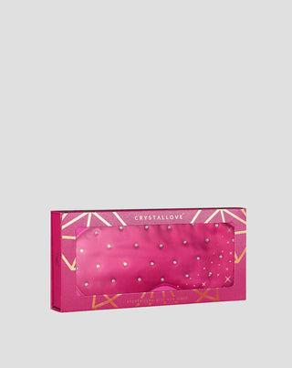 Traka za oči za spavanje od svile ukrašena kristalima – hot pink Crystallove_4 - 4