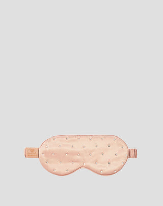 Traka za oči za spavanje od svile ukrašena kristalima – rose gold Crystallove_3 - 3