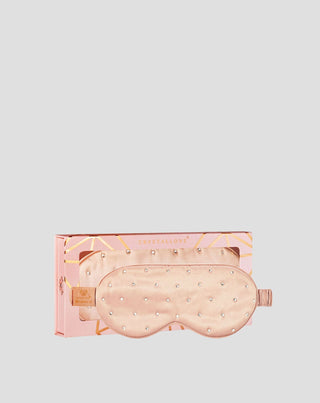 Traka za oči za spavanje od svile ukrašena kristalima – rose gold Crystallove - 1