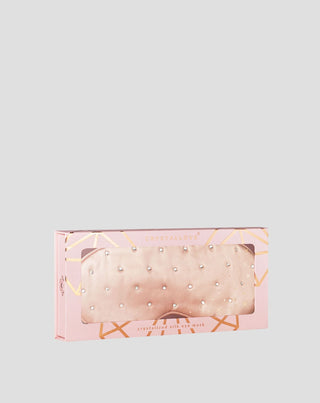 Traka za oči za spavanje od svile ukrašena kristalima – rose gold Crystallove_4 - 4