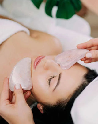 Rozenkvarc gua sha ploča za masažu lica - Crystallove kamen ljubavi - 2