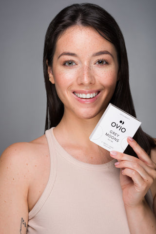 Pepeljasto sive kontaktne leće, mjesečne sive lune br. 1 Ovio - 2