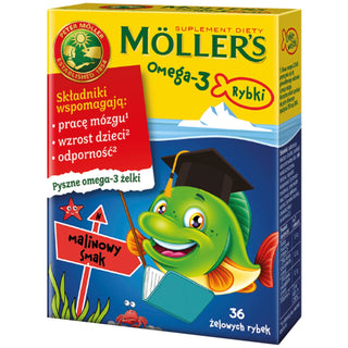 Dodatak prehrani s omega-3 kiselinama Riba s okusom maline Moller's 36 gummies - 1
