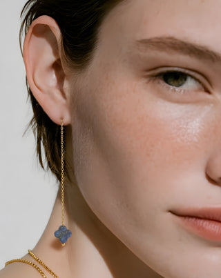 Pozlaćene naušnice s prirodnim kamenjem lapis lazuli set naušnica Mys - 4