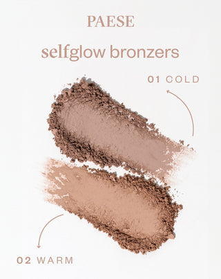 Presovani bronzer Selfglow 02 Topli s aktivnim sastojcima za konturiranje lica Paese - 5