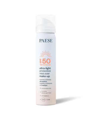 Ultralaka zaštitna magla za šminku sa kremom za sunčanje SPF50 Paese - 1