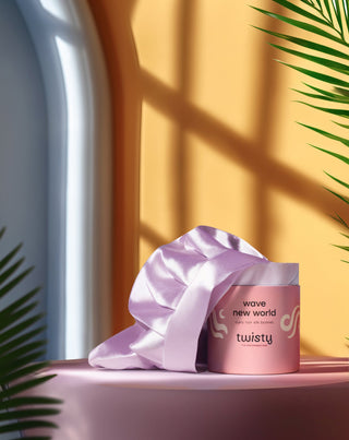 Svilena kapa za spavanje za kovrčavu i valovitu kosu Twisty - 4