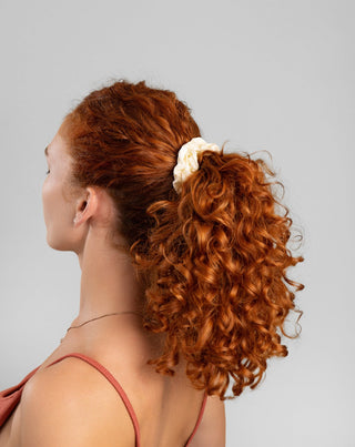 Set svilenih gumica za kosu od 100 % prirodne svile - zelena, krem, crna Twisty 3 kom.