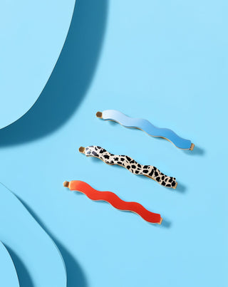 Set ukosnica za kosu mramorna, plava, crvena Twisty 3 kom. - 2