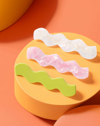 Set ukosnica za kosu - biserna, zelena, ružičasta Twisty 3 kom. - 4