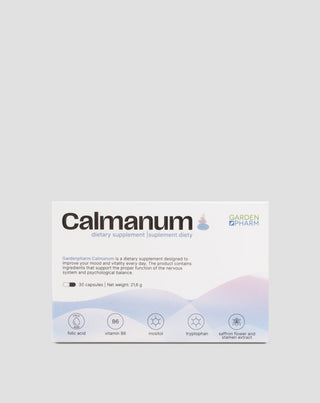 Dodatak prehrani koji podržava dobro raspoloženje, dobrobit i živčani sustav Calmanum Gardenpharm 30 kapsula - 1