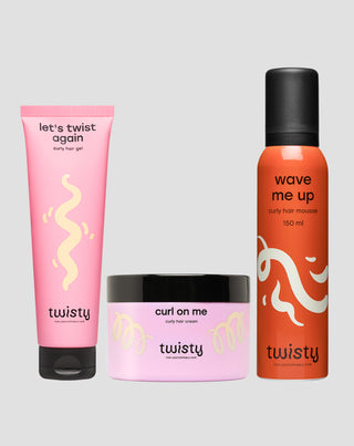 Set krema + pjena + gel za kovrče za stiliziranje i njegu kovrčave i valovite kose Twisty - 1