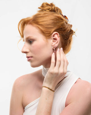 Pozlaćena narukvica od nehrđajućeg čelika s ružičastim i limunskim žadom Mys_1 - 2