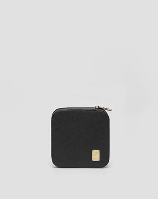 Mala kutija za nakit s odjeljcima, valjcima i kukama, crna Mys