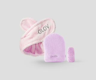 Set gumica za kosu, dvije rukavice za skidanje šminke i Glov za dnevnu njegu kože - 1