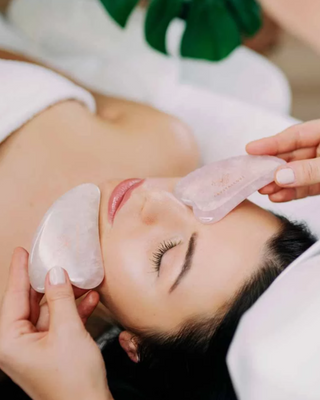 Rozenkvarc gua sha ploča za masažu lica - Crystallove kamen ljubavi - 2