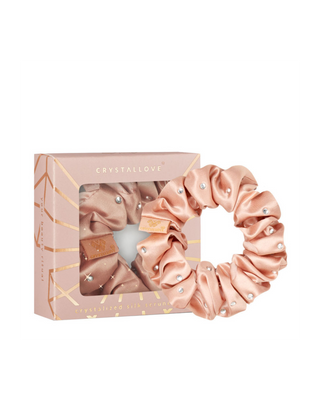 Svilena gumica za kosu s kristalima - rose gold Crystallove - 1