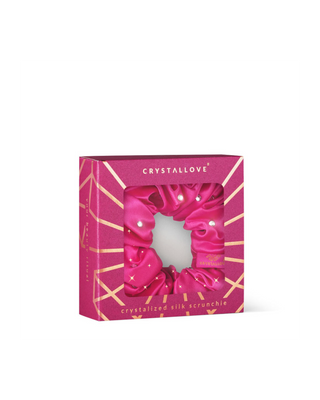 Svilena gumica za kosu s kristalima - žarko roza Crystallove - 4