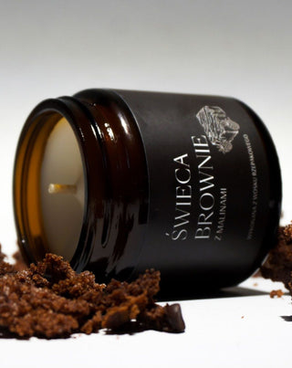 Veganska svijeća od uljane repice brownie s malinama 120 ml MGlife