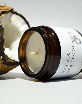 Veganska svijeća od uljane repice s pamučnim fitiljem s mirisom kokosa 120ml MGlife - 2