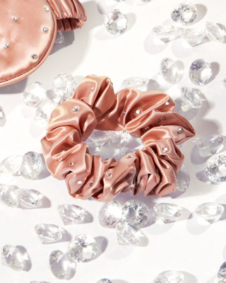 Svilena gumica za kosu s kristalima - rose gold Crystallove - 2