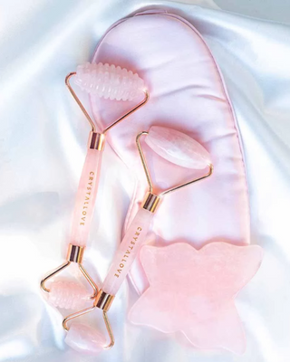 Rose quartz roller masažer za lice - Crystallove love stone - 2