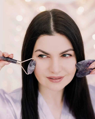 Ametist masažer za lice, kamen harmonije, umiruje i umiruje, Crystallove valjak - 2