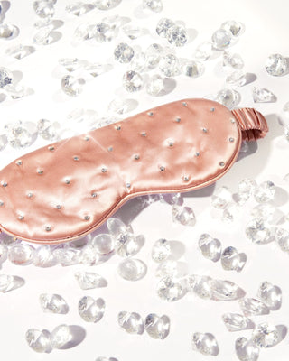 Svileni povez za spavanje ukrašen kristalima - rose gold Crystallove - 3