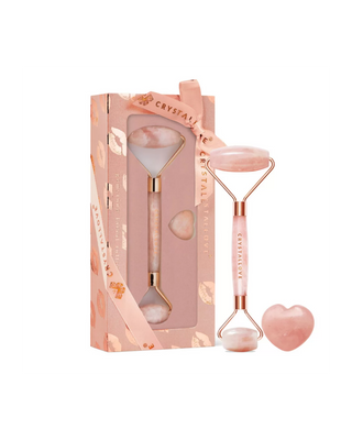 Masažer za lice od rozenkvarcnog kamena ljubavi Selflove set Crystallove - 1