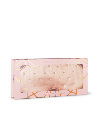 Svileni povez za spavanje ukrašen kristalima - rose gold Crystallove - 4
