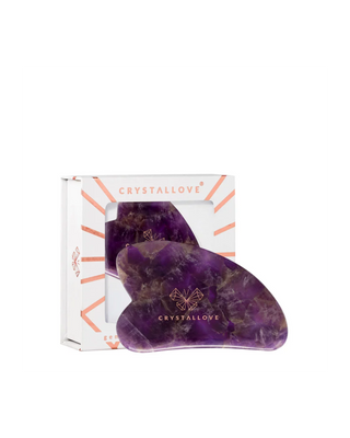 Crystallove ametist gua sha ploča za masažu lica za sklad i opuštanje - 1