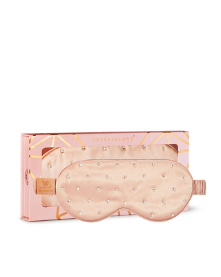 Svileni povez za spavanje ukrašen kristalima - rose gold Crystallove - 1