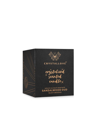 Svijeća od soje s crnim opsidijanom i mirisom Crystallove oud drvene smole - 3