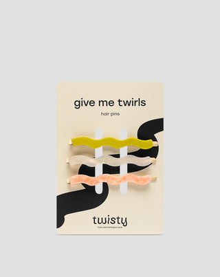 Set ukosnica za kosu biserna, zelena, ružičasta Twisty 3 kom. - 1