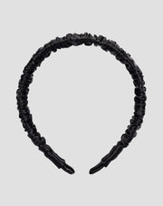 100% prirodna svilena crna Twisty svilena traka za kosu