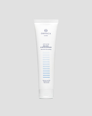 Piling za lice za kožu sklonu aknama s niacinamidom, pantenolom, BHA i mikrogranulama Anti-Acne Orphica